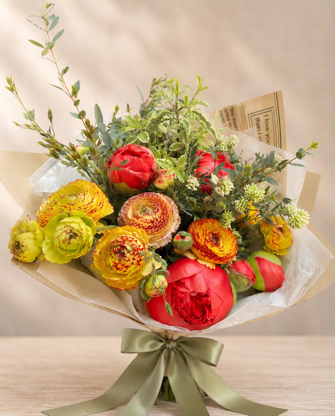 Hand-tied bouquet by Willow and Moss