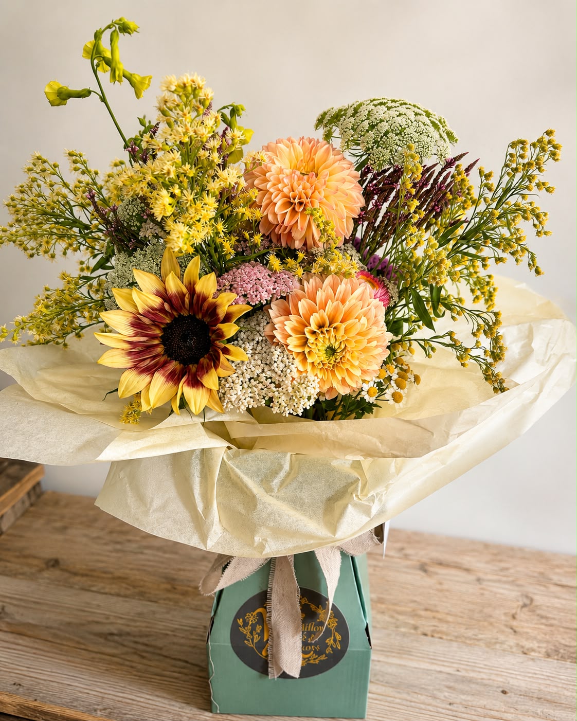 Hand-tied bouquet by Willow and Moss