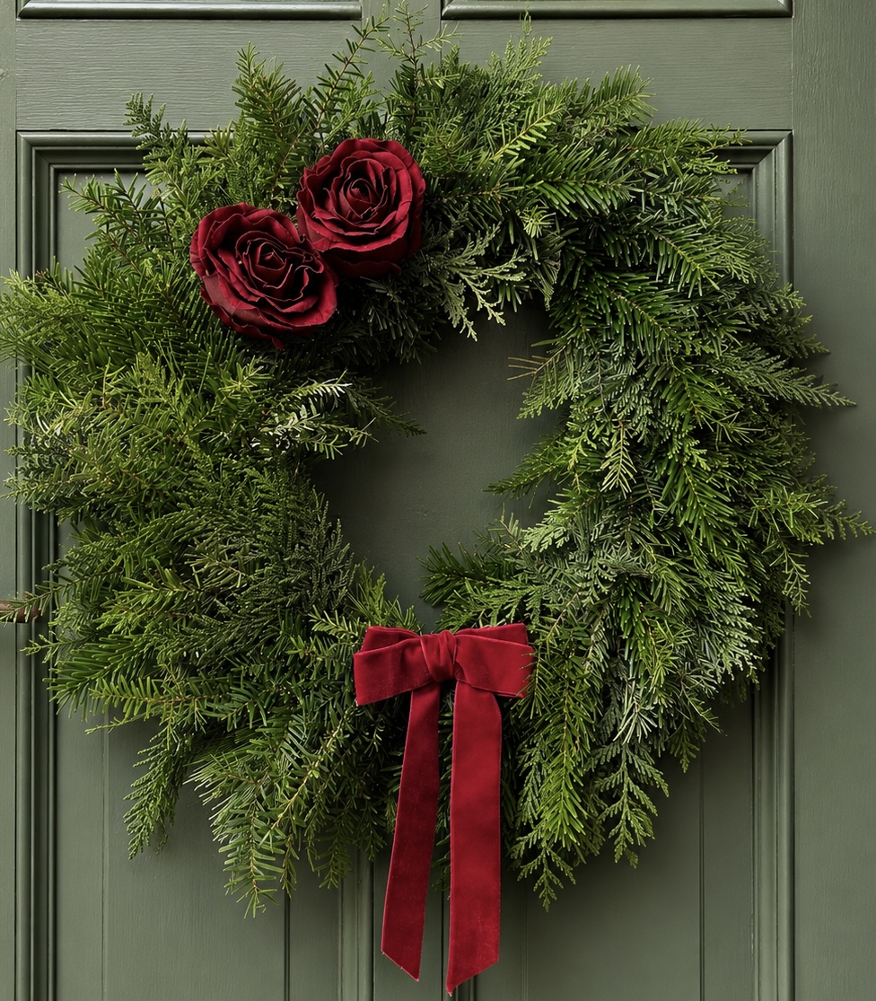 Christmas floral arrangement by Willow and Moss
