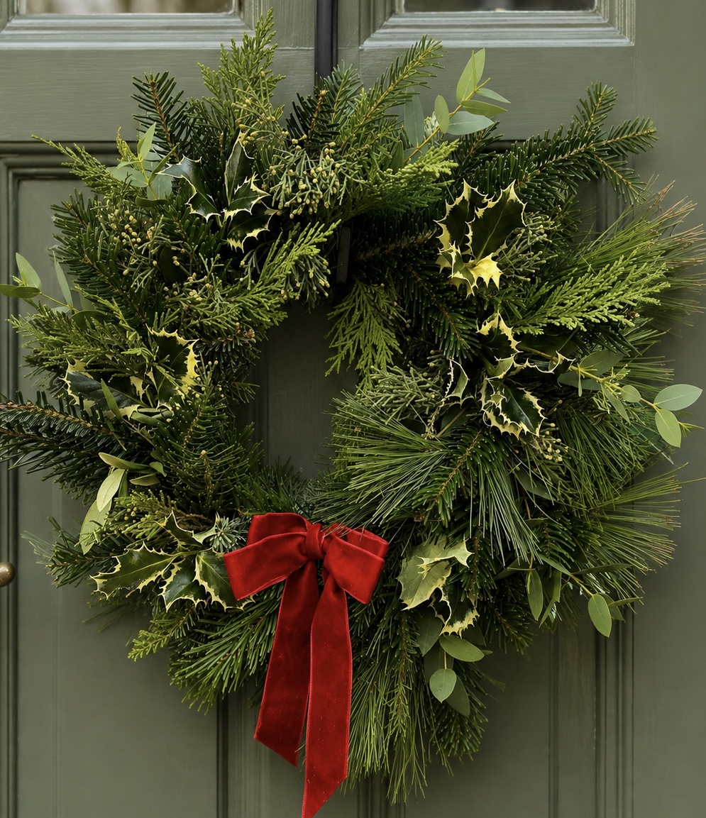 Christmas floral arrangement by Willow and Moss