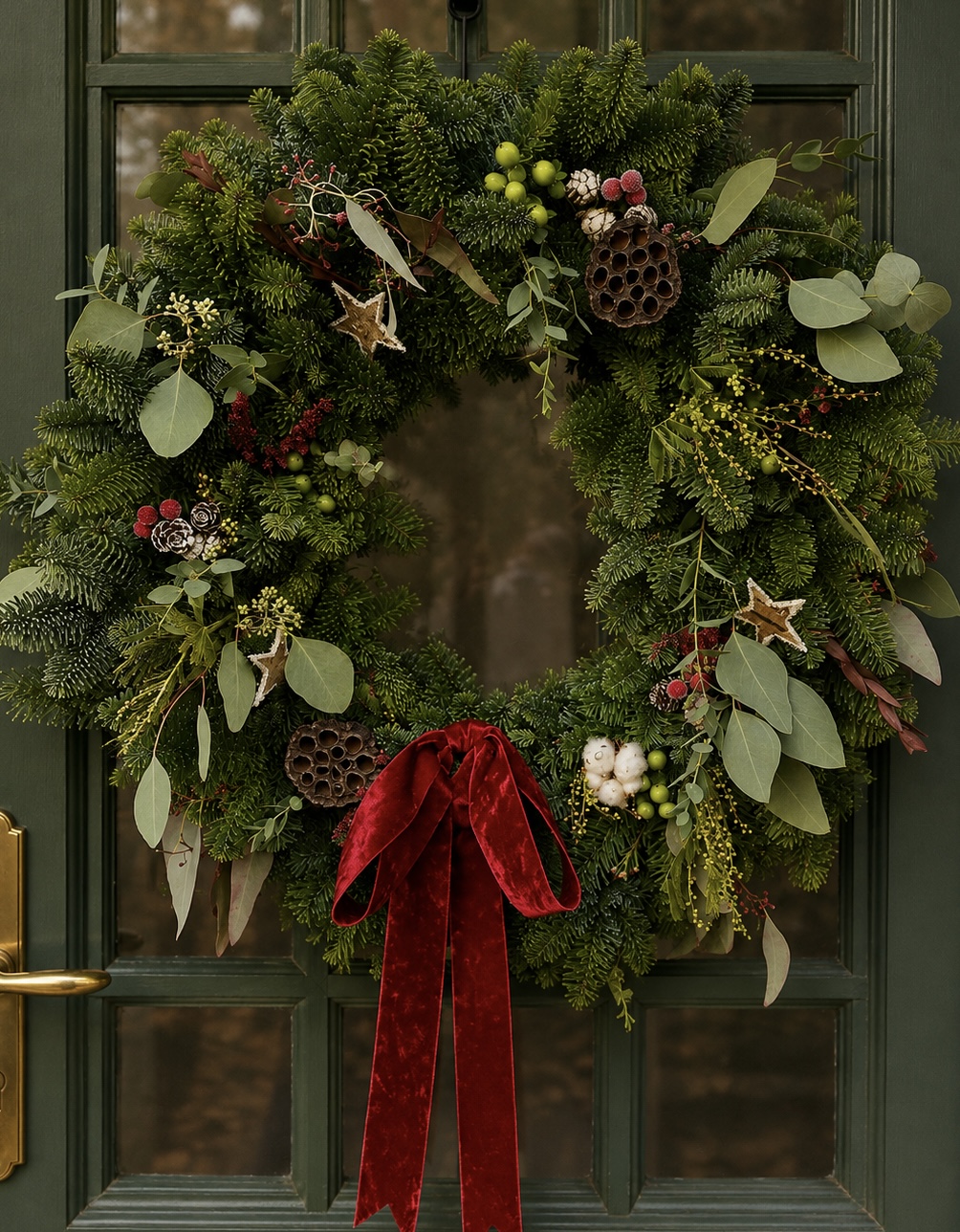 Christmas floral arrangement by Willow and Moss