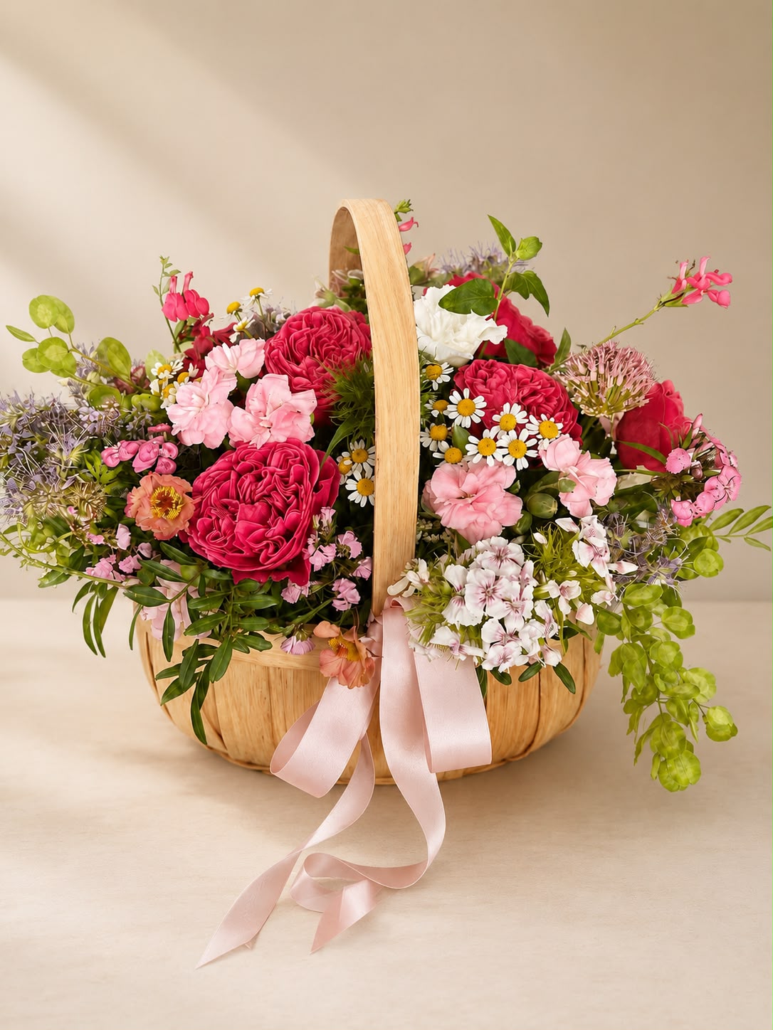 Seasonal flower basket by Willow and Moss