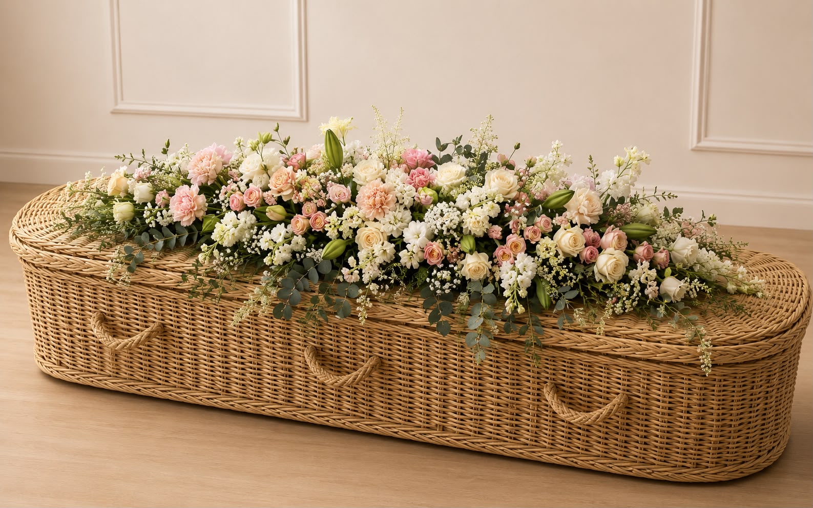 Casket flowers by Willow and Moss