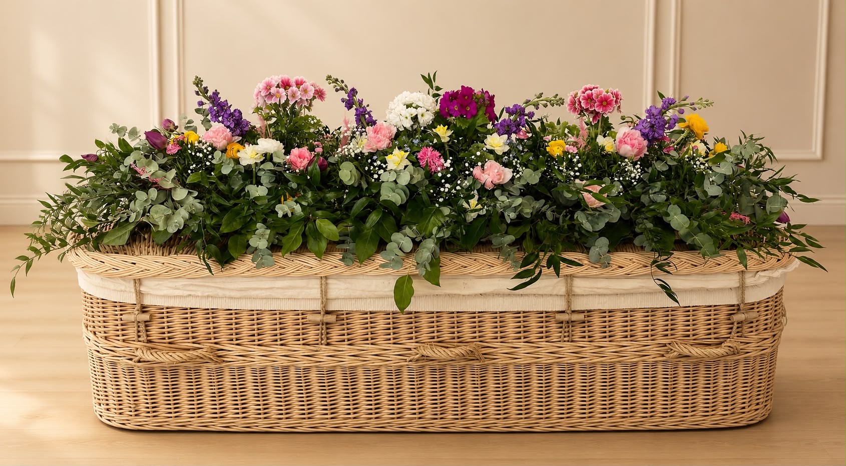 Casket flowers by Willow and Moss