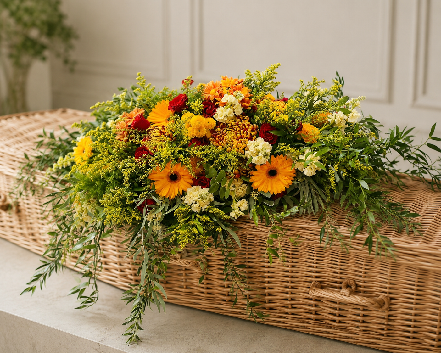 Thoughtful funeral flower tribute