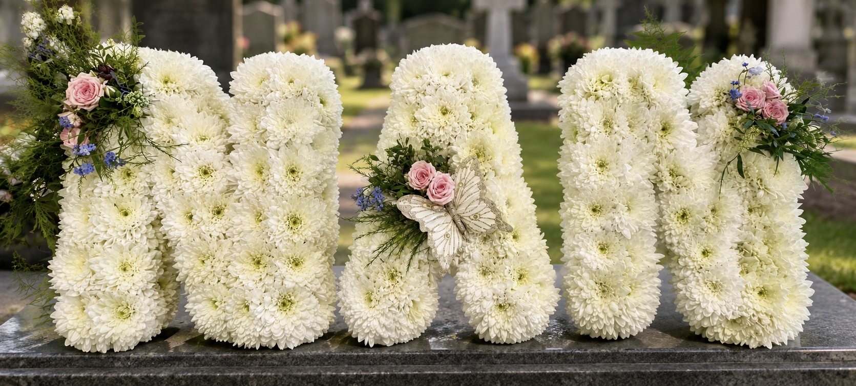 Funeral lettering tribute by Willow and Moss