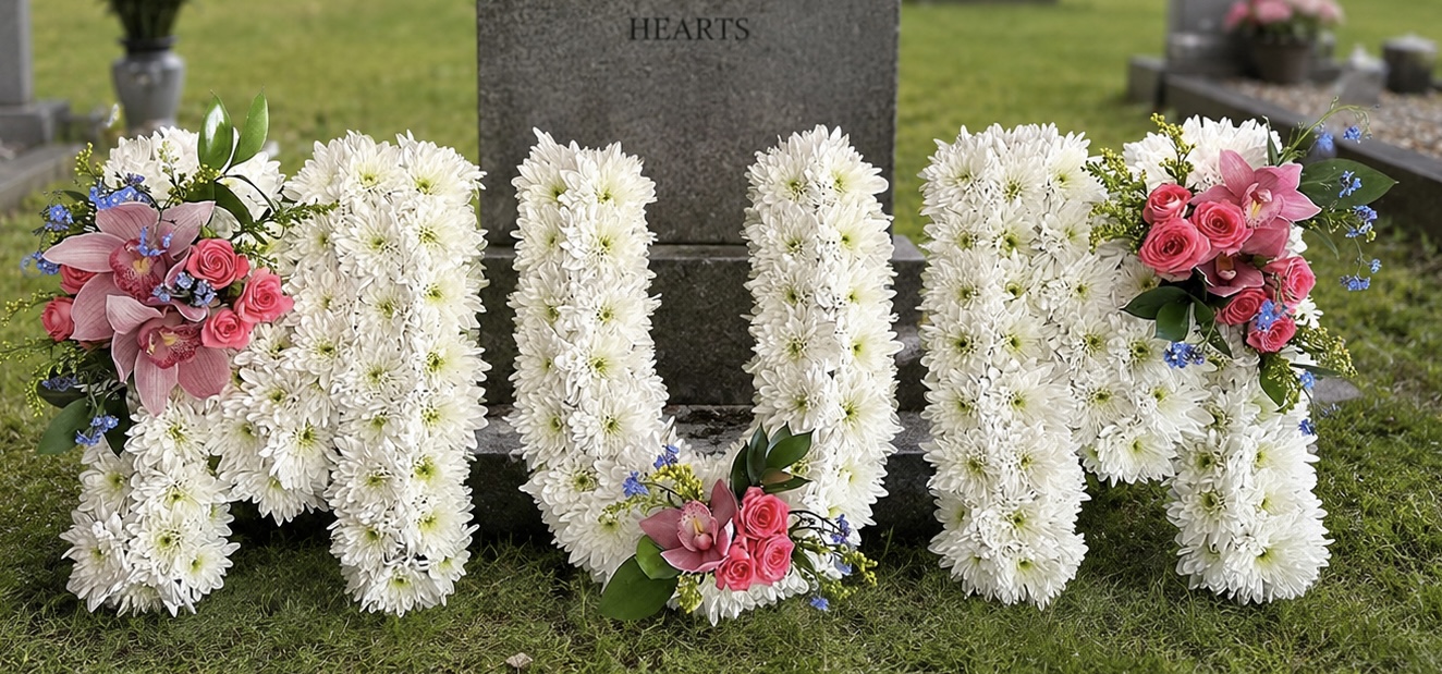 Funeral lettering tribute by Willow and Moss