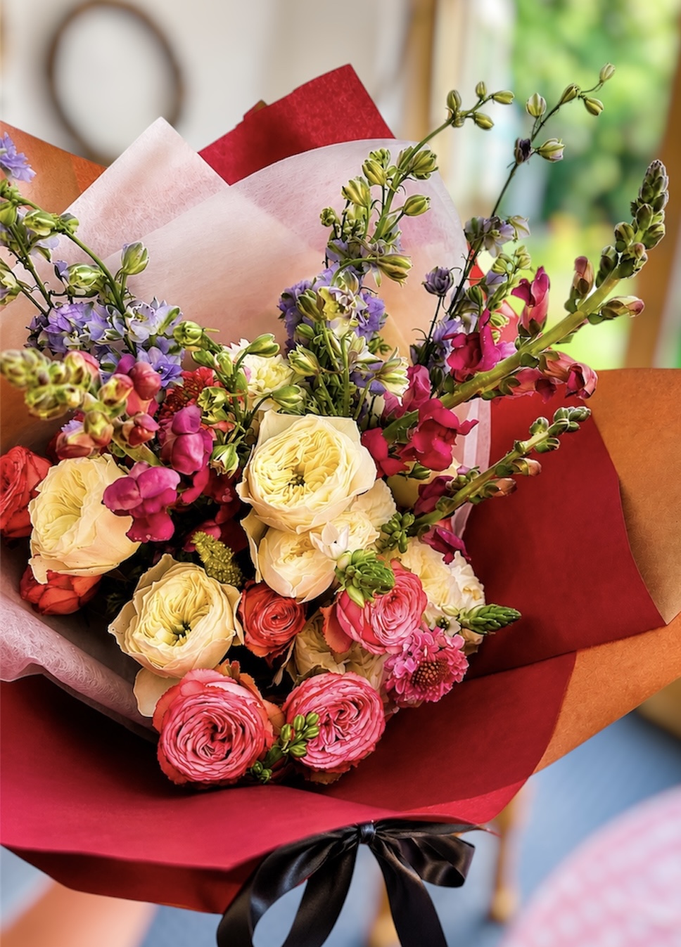 Hand-tied bouquet by Willow and Moss